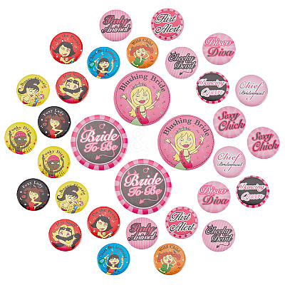 16 Pcs 16 Style Tinplate Badge Sets JEWB-GF0001-17-1