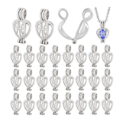 30Pcs Alloy Hollow Teardrop Bead Cage Pendants KK-PH0014-16-1