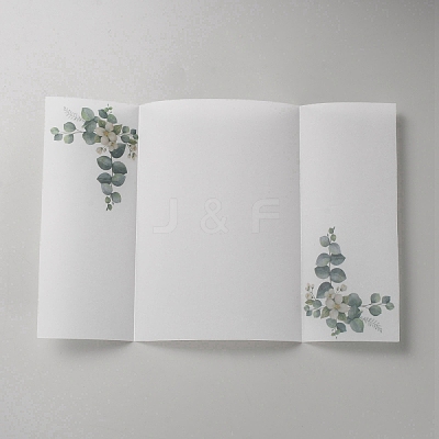 Leaf Pattern Parchment Paper Envelopes DIY-WH20012-04-1