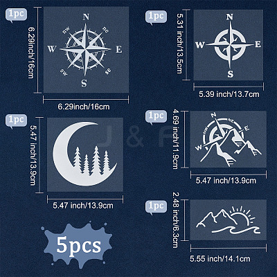 5 Sheets 5 Styles PVC Waterproof Stickers DIY-GF0006-27-1
