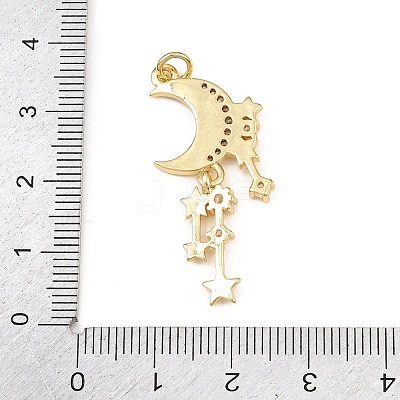 Brass Micro Pave Clear Cubic Zirconia Pendants KK-F919-37B-G-1