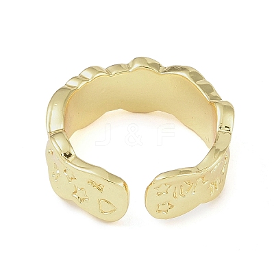 304 Stainless Steel Open Cuff Rings for Women LS-RJEW-H229-02G-07-1