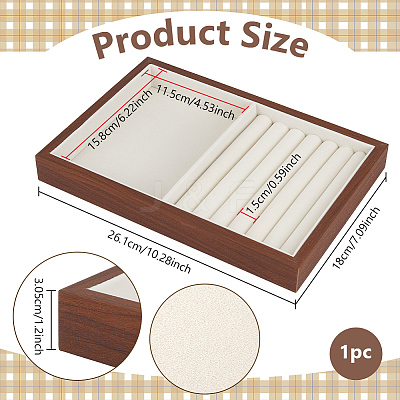 Rectangle Wood Jewelry Trays for Earrings AJEW-WH0880-84A-1