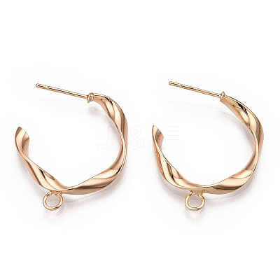 Brass Stud Earring Findings KK-N186-46G-1