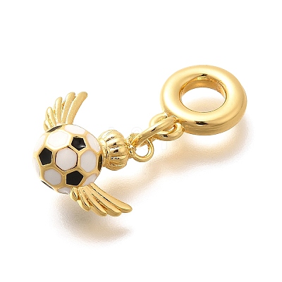 Brass Enamel Sport European Dangle Charms KK-U048-03G-02-1