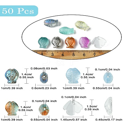 50Pcs 25 Styles Handmade Electroplate Glass Beads EGLA-YW0003-15-1