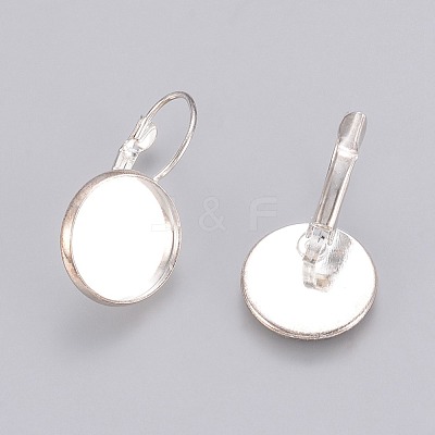 Brass Leverback Earring Findings KK-C1244-14mm-S-RS-1