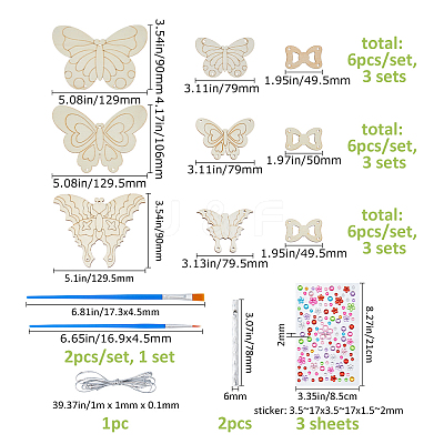 DIY Wood Butterfly Wind Chime Making Kits DIY-FH0010-13-1