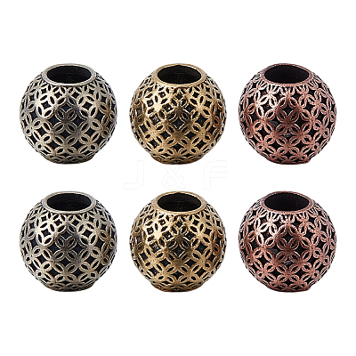 6Pcs 3 Colors Brass European Beads KK-ME0004-23-1