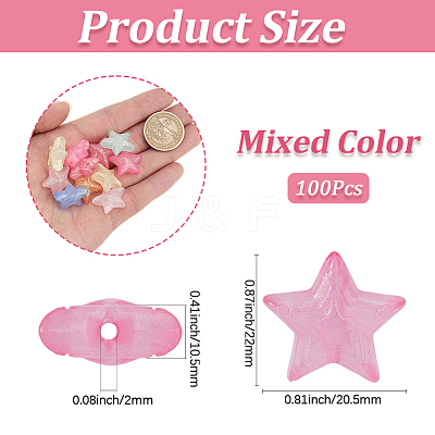 100Pcs Luminous Transparent Acrylic Beads OACR-PA0002-04-1