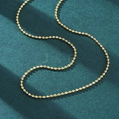 Brass Rondelle Link Chain Necklaces for Women NJEW-K282-04G-1
