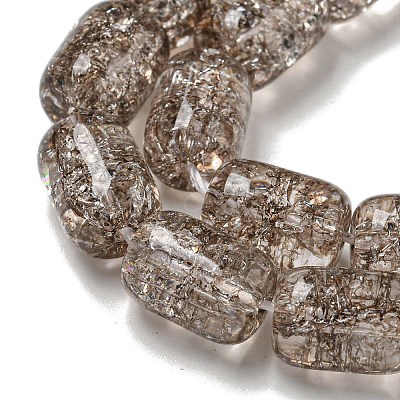 Transparent Crackle Glass Beads Strands X-GLAA-NH0001-04E-1