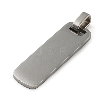 Tarnish Resistant Rectangle 304 Stainless Steel Mirror Polished Finish Stamping Blank Tag Pendants STAS-H317-09P-1