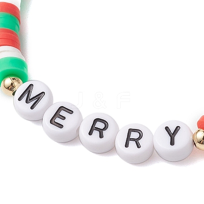 3Pcs 3 Styles Handmade Polymer Clay Beaded Stretch Bracelet Sets BJEW-JB10806-1