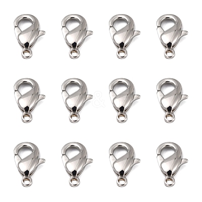 Tarnish Resistant Polished 316 Surgical Stainless Steel Lobster Claw Clasps STAS-R072-23-1