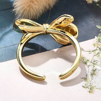 Rack Plating Brass Micro Pave Clear Cubic Zirconia Cuff Finger Rings for Women RJEW-M028-31G-02-1