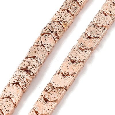 Electroplated Natural Lava Rock Beads Strands G-H303-A02-RG02-1