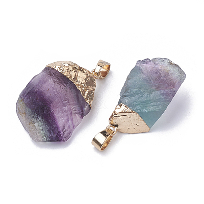Natural Fluorite Pendants G-S299-25-1