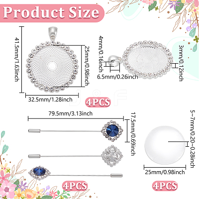 DIY Wedding Lapel Pins Making Kits DIY-UN0007-85-1