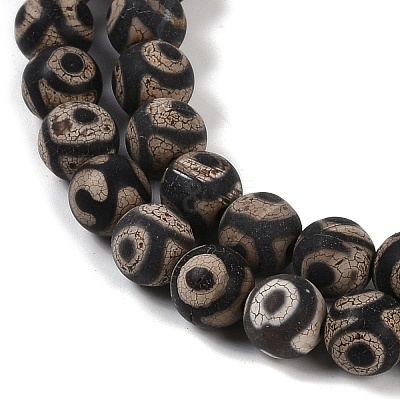 Tibetan Style dZi Beads G-K166-02-8mm-L3-01-1