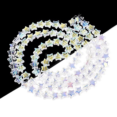 Electroplate Transparent Glass Beads Strands EGLA-N056-04A-A01-1