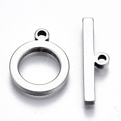 Tarnish Resistant 201 Stainless Steel Toggle Clasps X-STAS-Q241-008P-NF-1