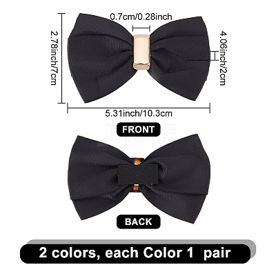 2 Sets 2 Colors Polyester Bowknot Shoe Decoration FIND-PH0010-25-1