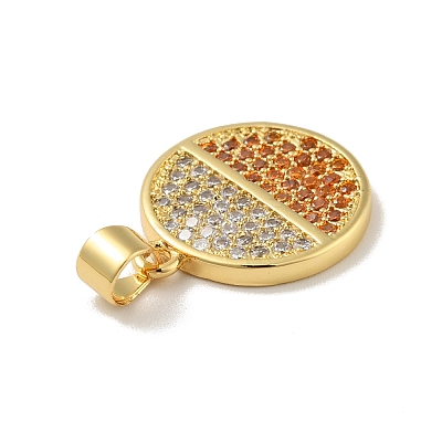 Brass Micro Pave Cubic Zirconia Pendants KK-B059-35G-A-1