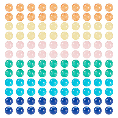 96Pcs 6 Colors Natural Mashan Jade Round Beads G-TA0002-36-1