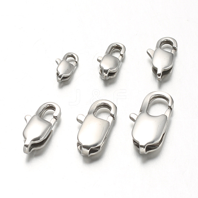 Tarnish Resistant 304 Stainless Steel Lobster Claw Clasps STAS-F094-05B-P-1