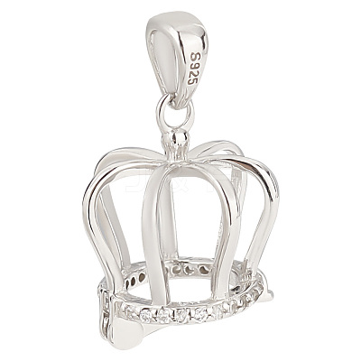Anti-Tarnish 1Pc 925 Sterling Silver Micro Pave Cubic Zirconia Pendants STER-PH0001-24P-1