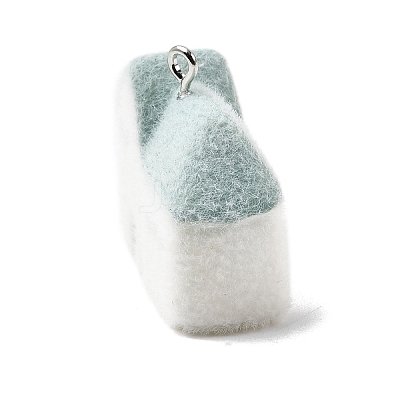 Flocky Opaque Resin Pendants RESI-F062-02D-1