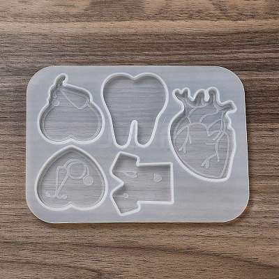 Medical Theme DIY Silicone Badge Reel Ornament Molds DIY-G079-05A-1