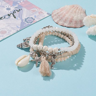 4Pcs Stretch Bracelets BJEW-JB05885-1