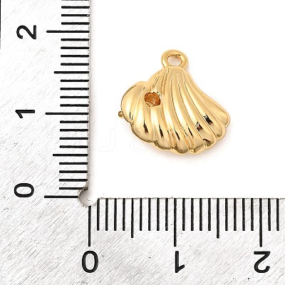 Brass Micro Pave Cubic Zirconia Charms KK-C117-02B-G-1