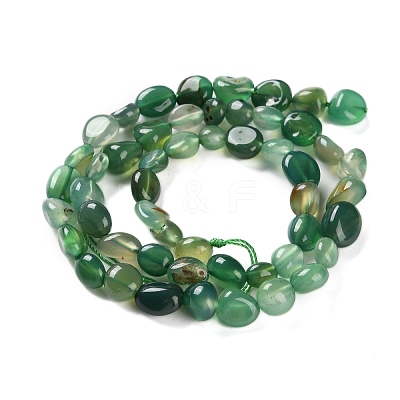 Natural Green Onyx Agate(Dyed & Heated) Beads Strands G-P497-01C-30-1