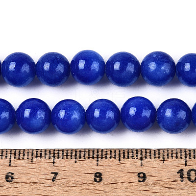 Dyed Natural Mashan Jade Round Beads Strands G-T139-8mm-67E-1