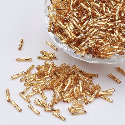 Glass Twisted Bugle Beads X-SEED-E002-12mm-822#-1