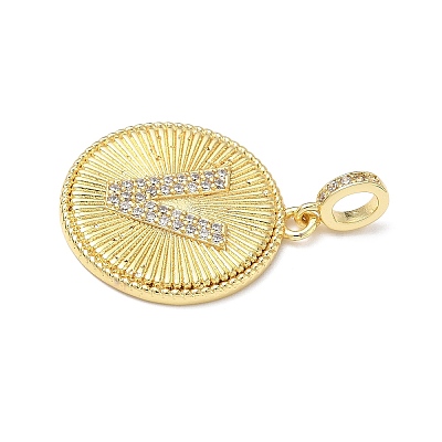 Brass Micro Pave Clear Cubic Zirconia Pendants KK-L253-17G-V-1