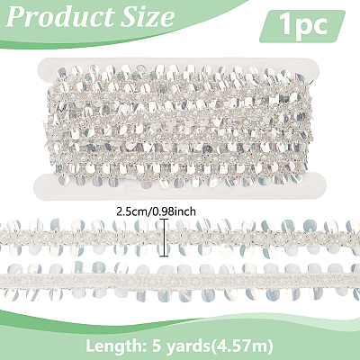 5 Yards Paillette with Glass Seed Bead Ribbons OCOR-BC0007-67B-1