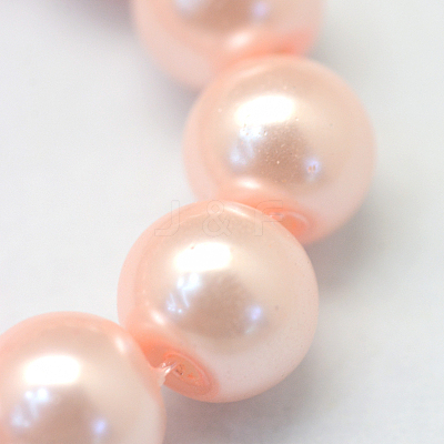 Baking Paint Pearlized Glass Pearl Round Bead Strands X-HY-Q003-6mm-05-1