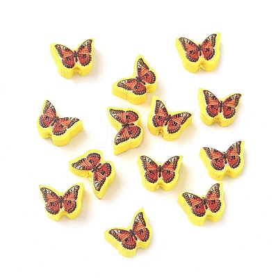 Printed Handmade Polymer Clay Beads CLAY-I016-03-1