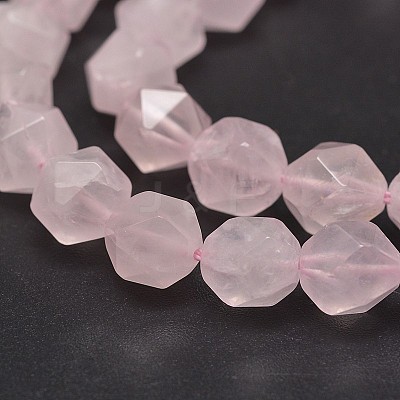 Faceted Natural Rose Quartz Gemstone Bead Strands G-J331-02-8mm-1