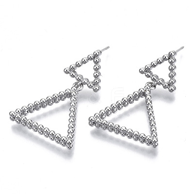 Brass Dangle Stud Earring KK-N232-106P-NF-1