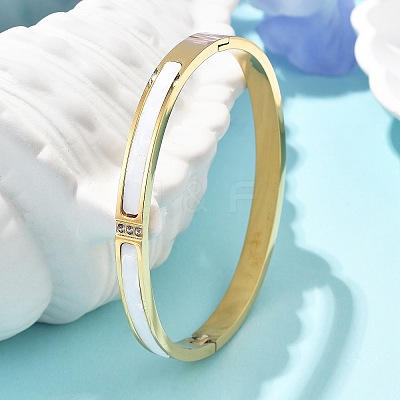 304 Stainless Steel Rhinestone Bangles for Women BJEW-Z092-07G-1