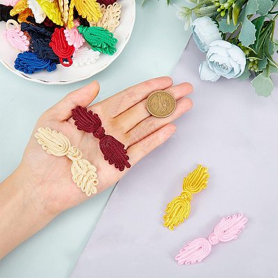 28sets 7 color Handmade Chinese Frogs Knots Buttons Sets BUTT-NB0001-38-1-1
