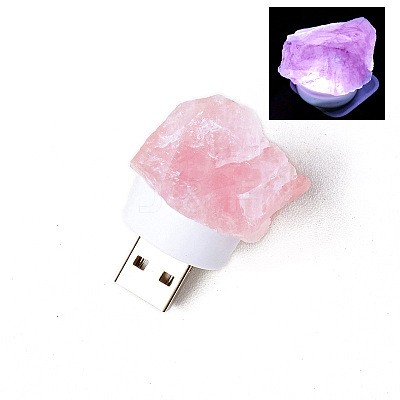 Nuggets Natural Rose Quartz USB Night Light PW-WGC42A4-02-1