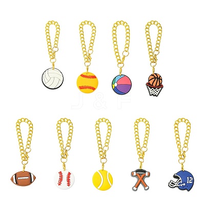 9Pcs 9 Styles Ball Game PVC Plastic Cup Charms HJEW-CJ0001-18-1