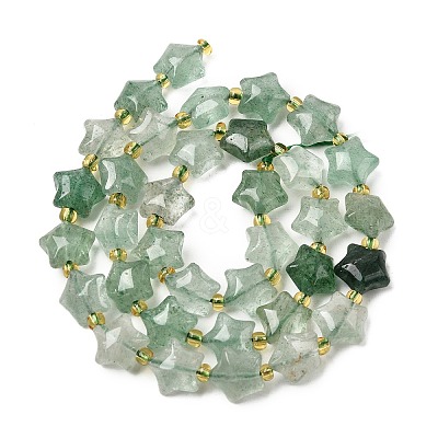 Natural Green Strawberry Quartz Beads Strands G-Z080-A32-10mm-1