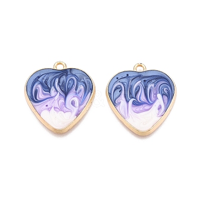 Rack Plating Alloy Enamel Pendants ENAM-N056-366KCG-05-1